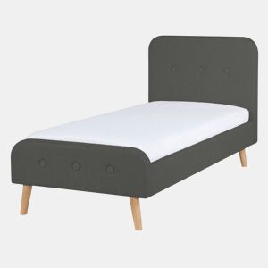 Cama Tecido RENNES 90 x 200 cm Cinzento escuro