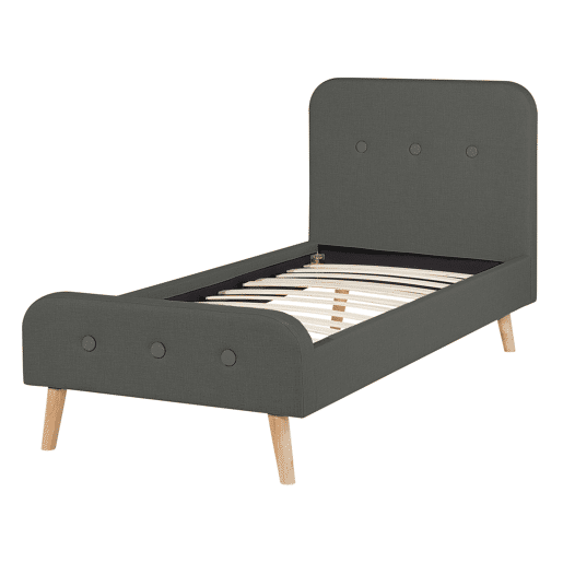 Cama Tecido RENNES 90 x 200 cm Cinzento escuro