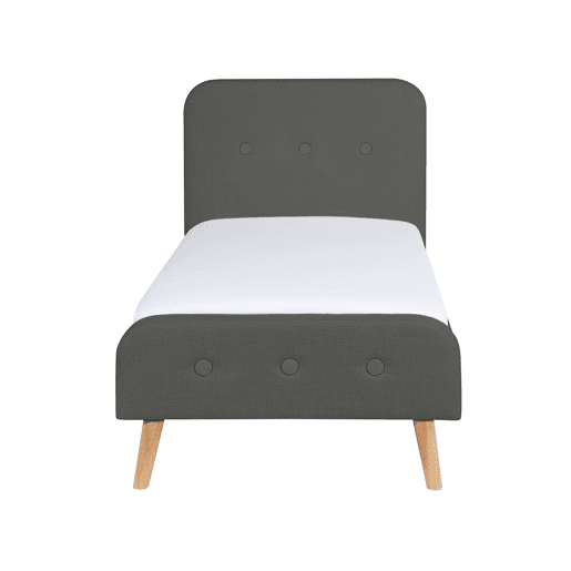 Cama Tecido RENNES 90 x 200 cm Cinzento escuro
