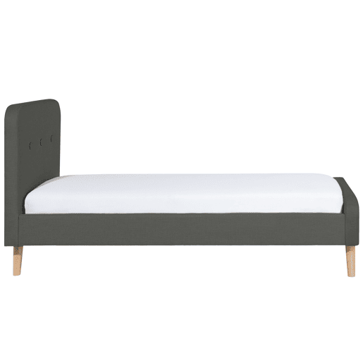 Cama Tecido RENNES 90 x 200 cm Cinzento escuro