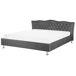 Beliani Cama Terciopelo METZ 209x215 Beliani Cama Terciopelo METZ 209x215 Gris Oscuro