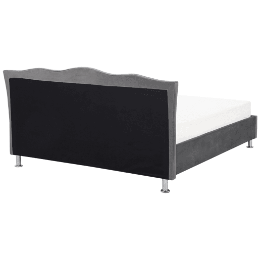 Cama Veludo METZ 180 x 200 cm Cinzento escuro