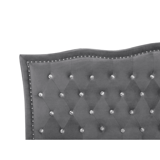 Cama Veludo METZ 180 x 200 cm Cinzento escuro