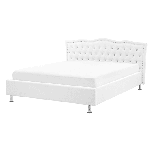 Cama Pele sintética METZ 140 x 200 cm Branco
