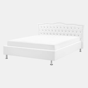 Cama Pele sintética METZ 140 x 200 cm Branco