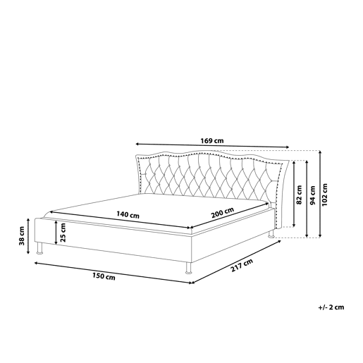 Cama Pele sintética METZ 140 x 200 cm Branco