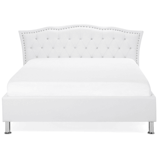 Cama Pele sintética METZ 140 x 200 cm Branco