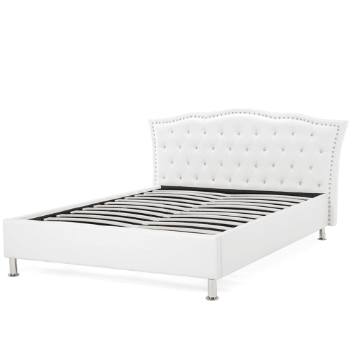 Cama Pele sintética METZ 140 x 200 cm Branco