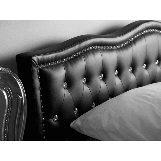 Cama Pele sintética METZ 160 x 200 cm Preto