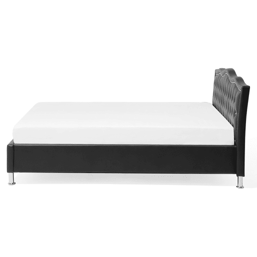 Cama Pele sintética METZ 160 x 200 cm Preto