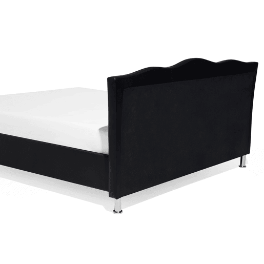 Cama Pele sintética METZ 160 x 200 cm Preto