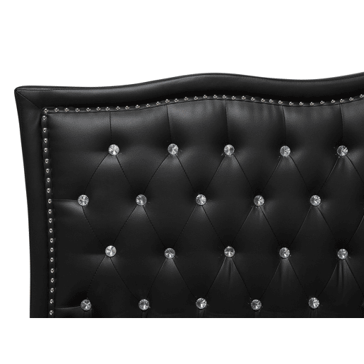 Cama Pele sintética METZ 160 x 200 cm Preto
