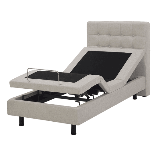 Cama ajustável Tecido DUKE 80 x 200 cm Creme