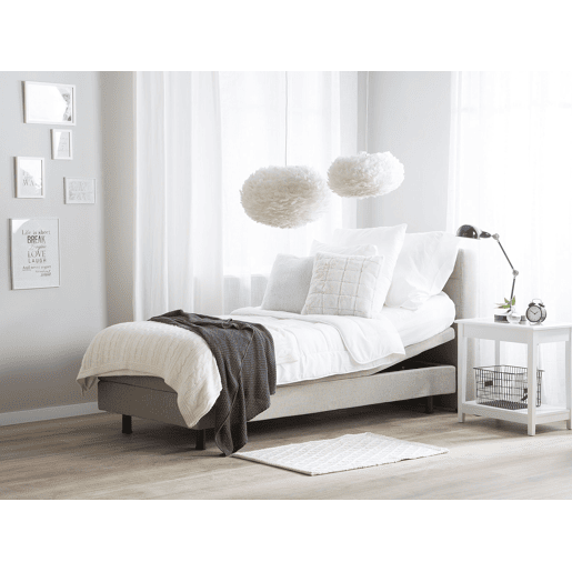 Cama ajustável Tecido DUKE 80 x 200 cm Creme