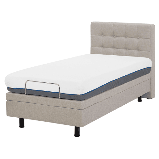 Cama ajustável Tecido DUKE 80 x 200 cm Creme