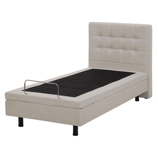 Cama ajustável Tecido DUKE 80 x 200 cm Creme
