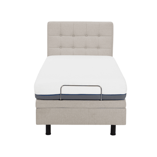 Cama ajustável Tecido DUKE 80 x 200 cm Creme