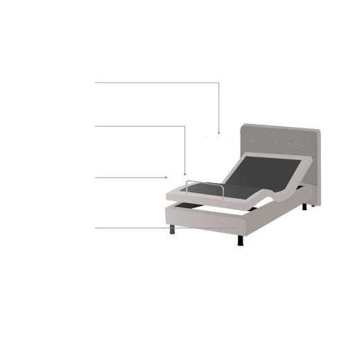 Cama ajustável Tecido DUKE 80 x 200 cm Creme