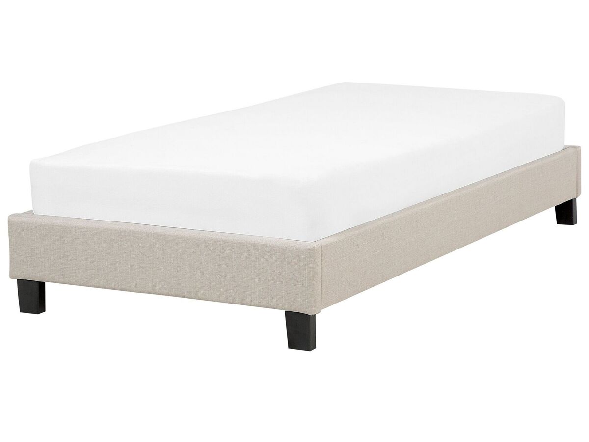 Beliani Cama sin cabecero Poliéster ROANNE 99x211 Beige