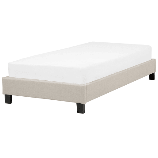Cama sem cabeceira Tecido ROANNE 90 x 200 cm Creme