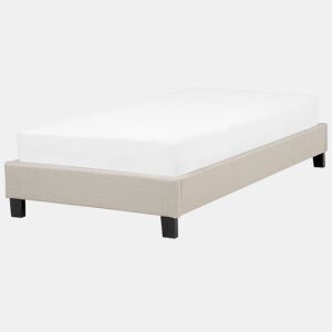 Cama sem cabeceira Tecido ROANNE 90 x 200 cm Creme