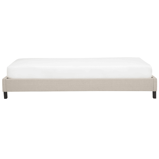 Cama sem cabeceira Tecido ROANNE 90 x 200 cm Creme
