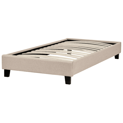 Cama sem cabeceira Tecido ROANNE 90 x 200 cm Creme