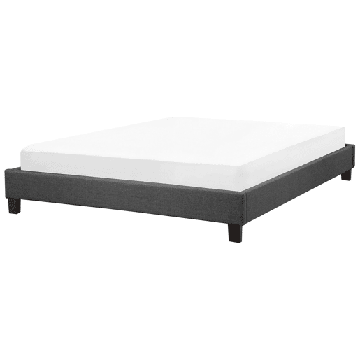 Cama sem cabeceira Tecido ROANNE 180 x 200 cm Cinzento