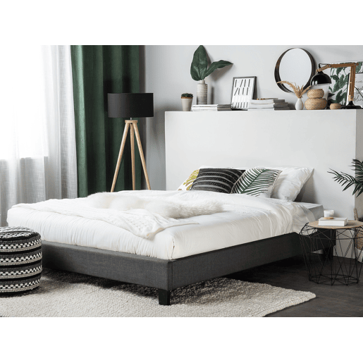Cama sem cabeceira Tecido ROANNE 180 x 200 cm Cinzento