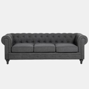 Sofá CHESTERFIELD Tecido Cinzento 3 lugares