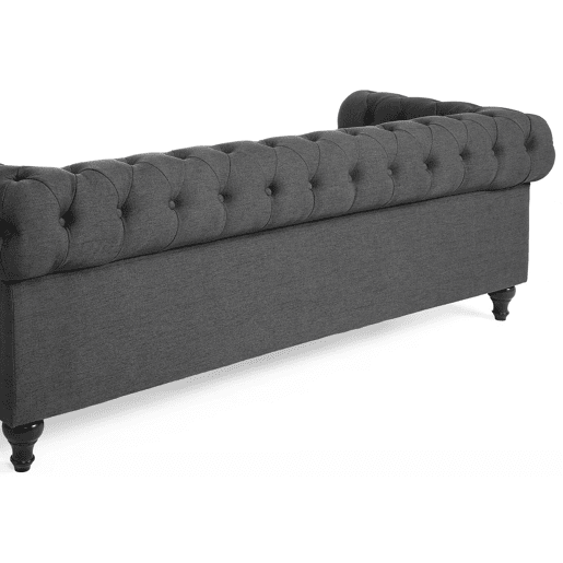 Sofá CHESTERFIELD Tecido Cinzento 3 lugares Sofá CHESTERFIELD Tecido Cinzento 3 lugares