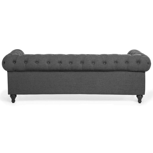 Sofá CHESTERFIELD Tecido Cinzento 3 lugares Sofá CHESTERFIELD Tecido Cinzento 3 lugares