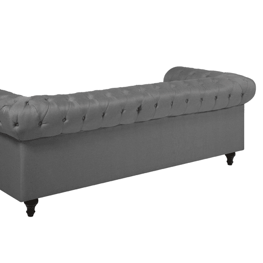 Sofá CHESTERFIELD Tecido Cinzento claro 3 lugares
