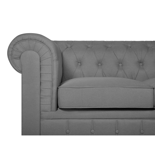 Sofá CHESTERFIELD Tecido Cinzento claro 3 lugares