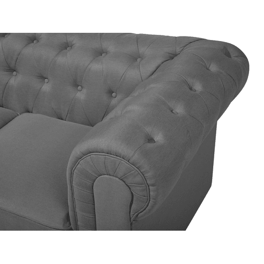 Sofá CHESTERFIELD Tecido Cinzento claro 3 lugares