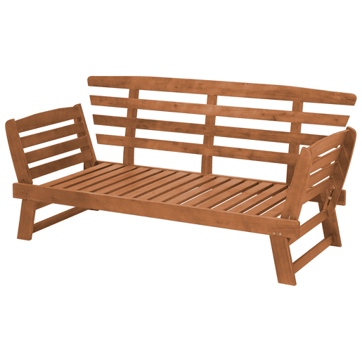 Bancos de jardim com almofadas PORTICI 210 cm Madeira de eucalipto Castanho claroTaupe