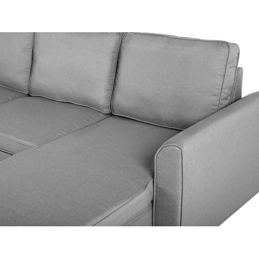 Sofá-cama de canto NESNA Tecido Cinzento claro com arrumação 3 lugares à esquerda