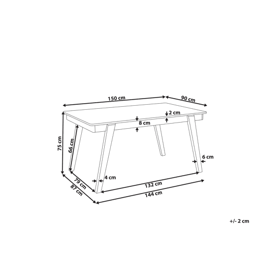 Mesa de jantar PHOLA Carvalho claro 150 cm 90 cm