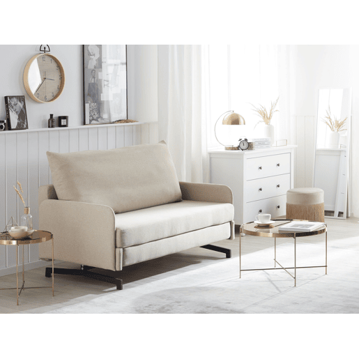 Sofá-cama BELFAST Tecido Creme 2 lugares Sofá-cama BELFAST Tecido Creme 2 lugares