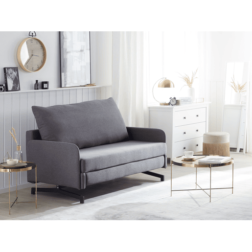 Sofá-cama BELFAST Tecido Cinzento 2 lugares