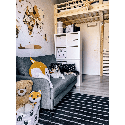 Sofá-cama BELFAST Tecido Cinzento 2 lugares