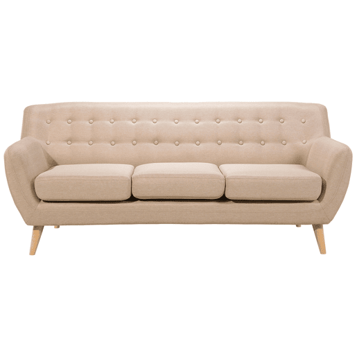 Sofá MOTALA Tecido Creme 3 lugares
