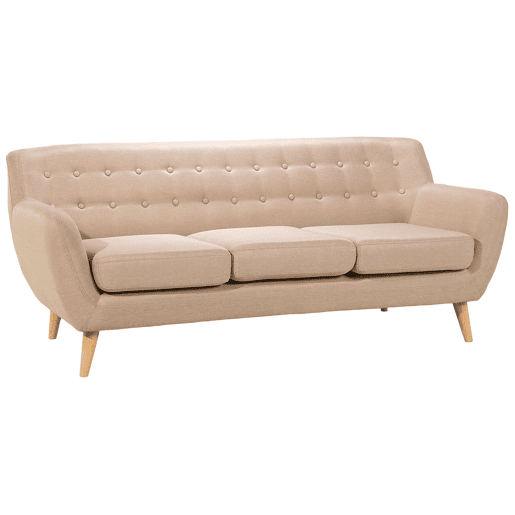 Sofá MOTALA Tecido Creme 3 lugares