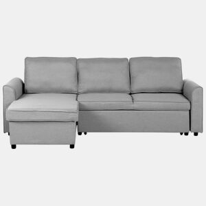 Sofá-cama de canto NESNA Tecido Cinzento claro com arrumação 3 lugares à direita