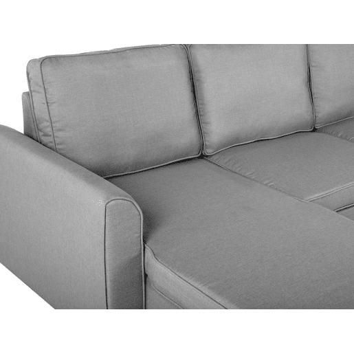 Sofá-cama de canto NESNA Tecido Cinzento claro com arrumação 3 lugares à direita