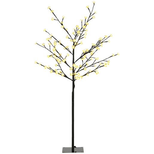 HOMCOM Árvore de Cerejeira com 120 Luzes LED IP44 Branco Quente Candeeiro Decorativo de Flor de Cereja com Ramos Flexíveis para Sala de Estar Festas Interiores 17x17x120cm Preto HOMCOM Árvore de Cerejeira com 120 Luzes LED IP44 Branco Quente Candeeiro Decorativo de Flor de Cereja com Ramos Flexíveis para Sala de Estar Festas Interiores 17x17x120cm Preto