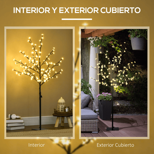 HOMCOM Árvore de Cerejeira com 120 Luzes LED IP44 Branco Quente Candeeiro Decorativo de Flor de Cereja com Ramos Flexíveis para Sala de Estar Festas Interiores 17x17x120cm Preto HOMCOM Árvore de Cerejeira com 120 Luzes LED IP44 Branco Quente Candeeiro Decorativo de Flor de Cereja com Ramos Flexíveis para Sala de Estar Festas Interiores 17x17x120cm Preto