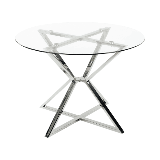 Mesa de jantar BOSCO Prateado 105 cm 105 cm Vidro de segurança (temperado)