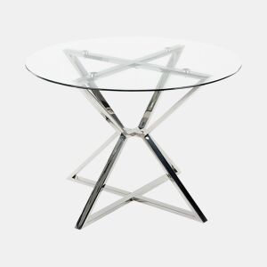 Mesa de jantar BOSCO Prateado 105 cm 105 cm Vidro de segurança (temperado)