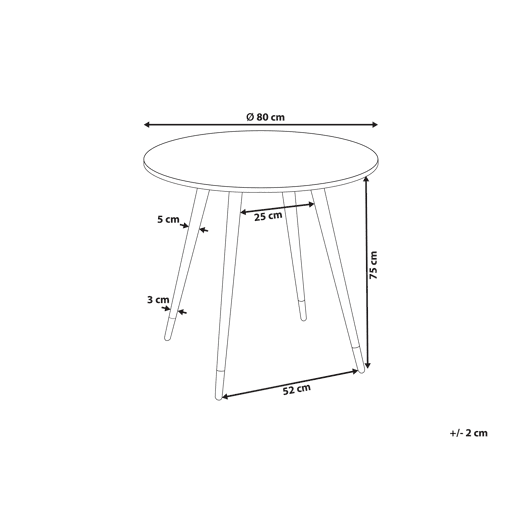 Mesa de jantar GUTIERE Mármore branco 80 cm 80 cm